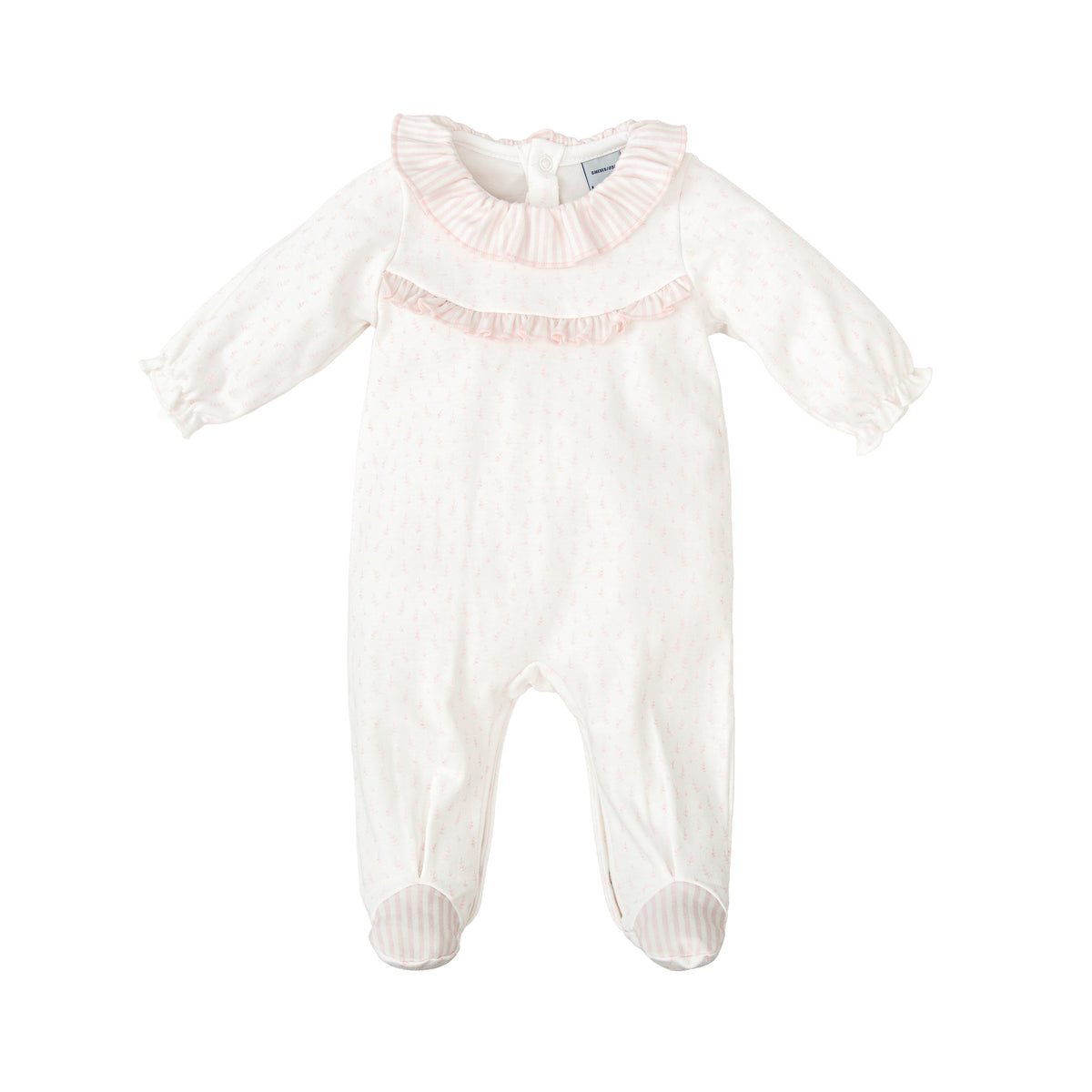 Babygrow - Pink Fern & Stripes