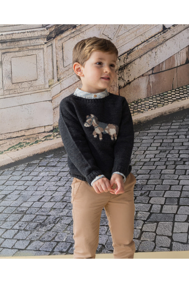 Wool Sweater - Merino Wool with Horse - Over The Moon