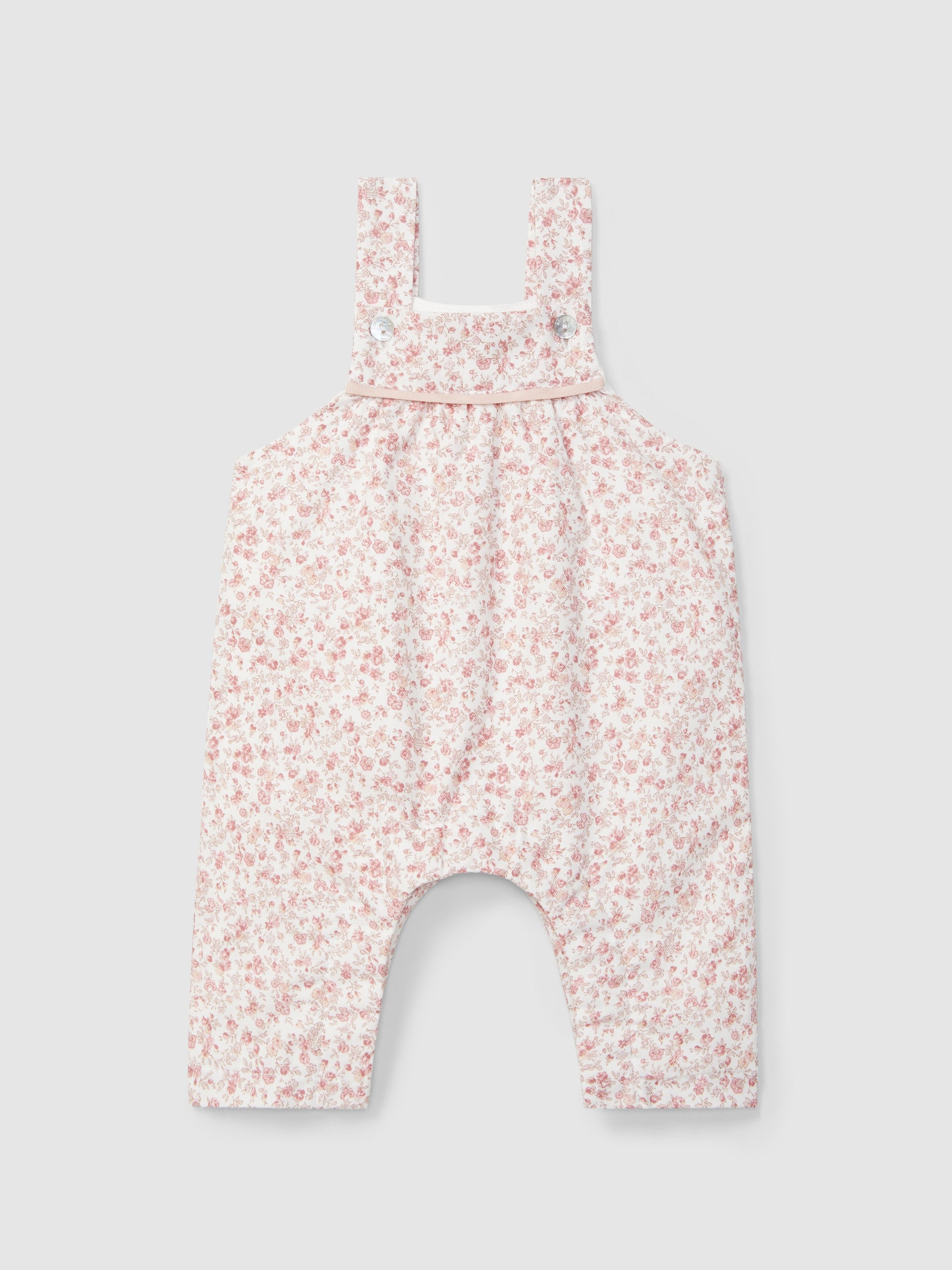 Dungarees - Pink Tiny Flowers