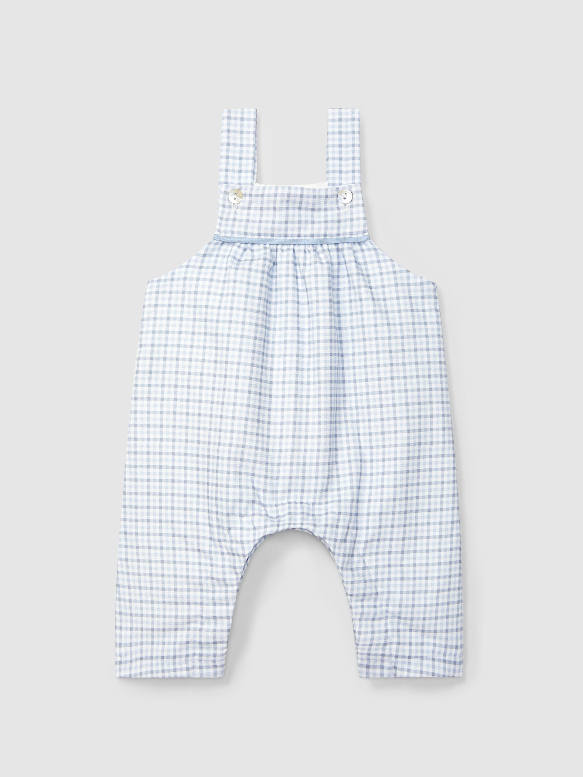 Dungarees Set - Blue Check
