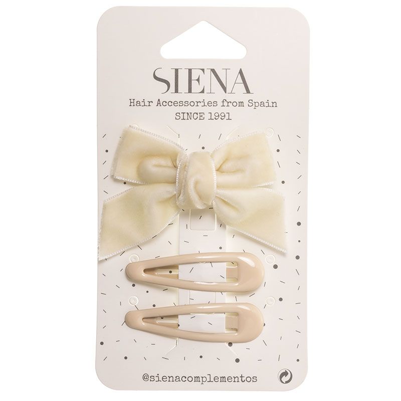 Velvet Hair Bow and Clips (2x)