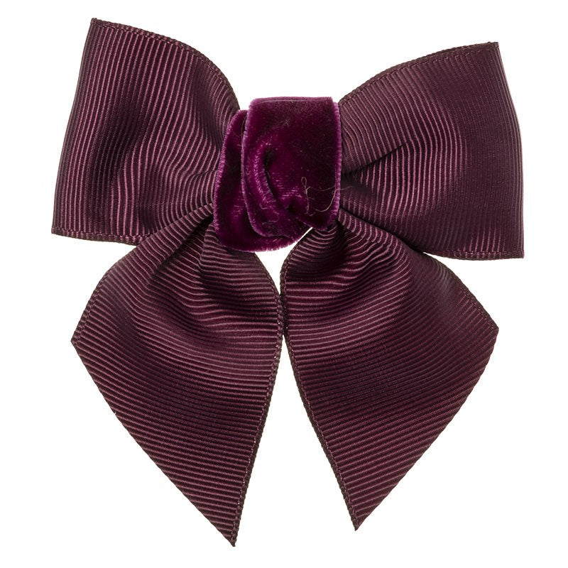 Grosgrain and Velvet Hairbow Hairclip - Siena