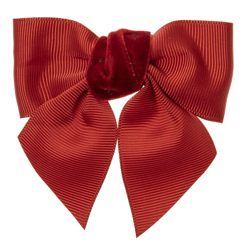 Grosgrain and Velvet Hairbow Hairclip - Siena