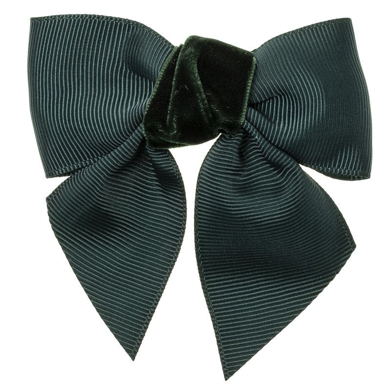 Grosgrain and Velvet Hairbow Hairclip - Siena