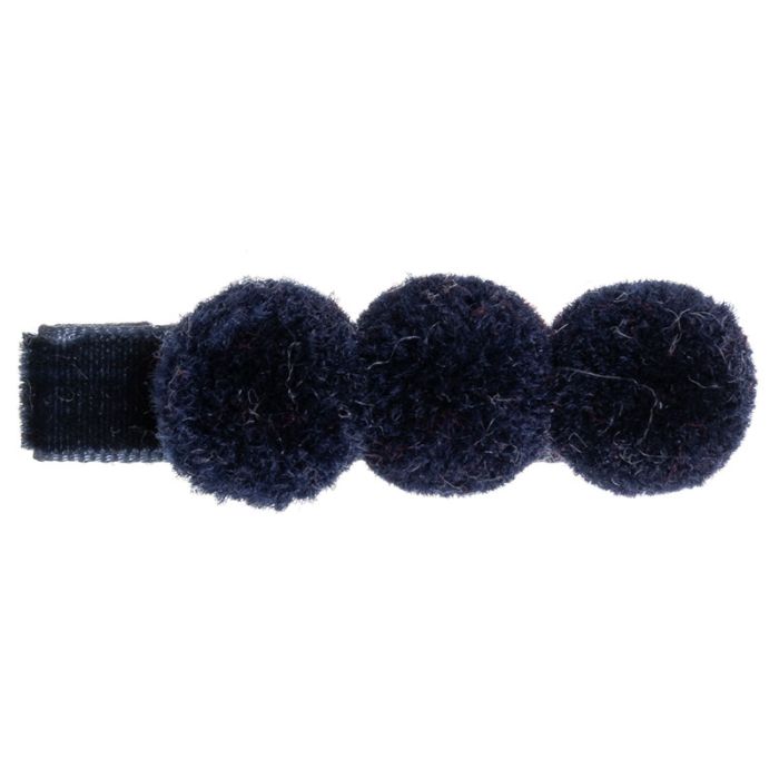 Velvet hair clip with 3 mini pompoms