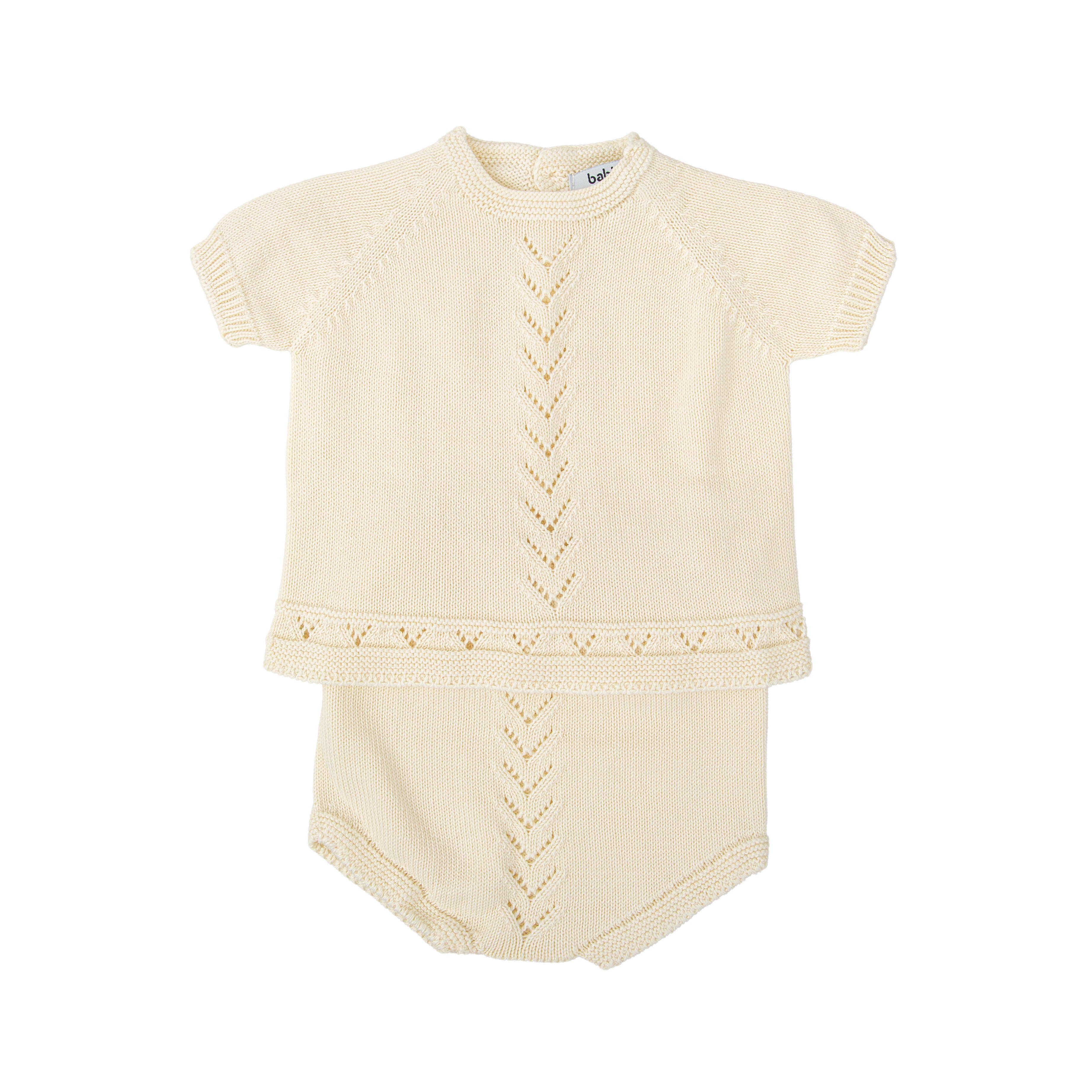 Strickset – Kurzes Elfenbein-Muster
