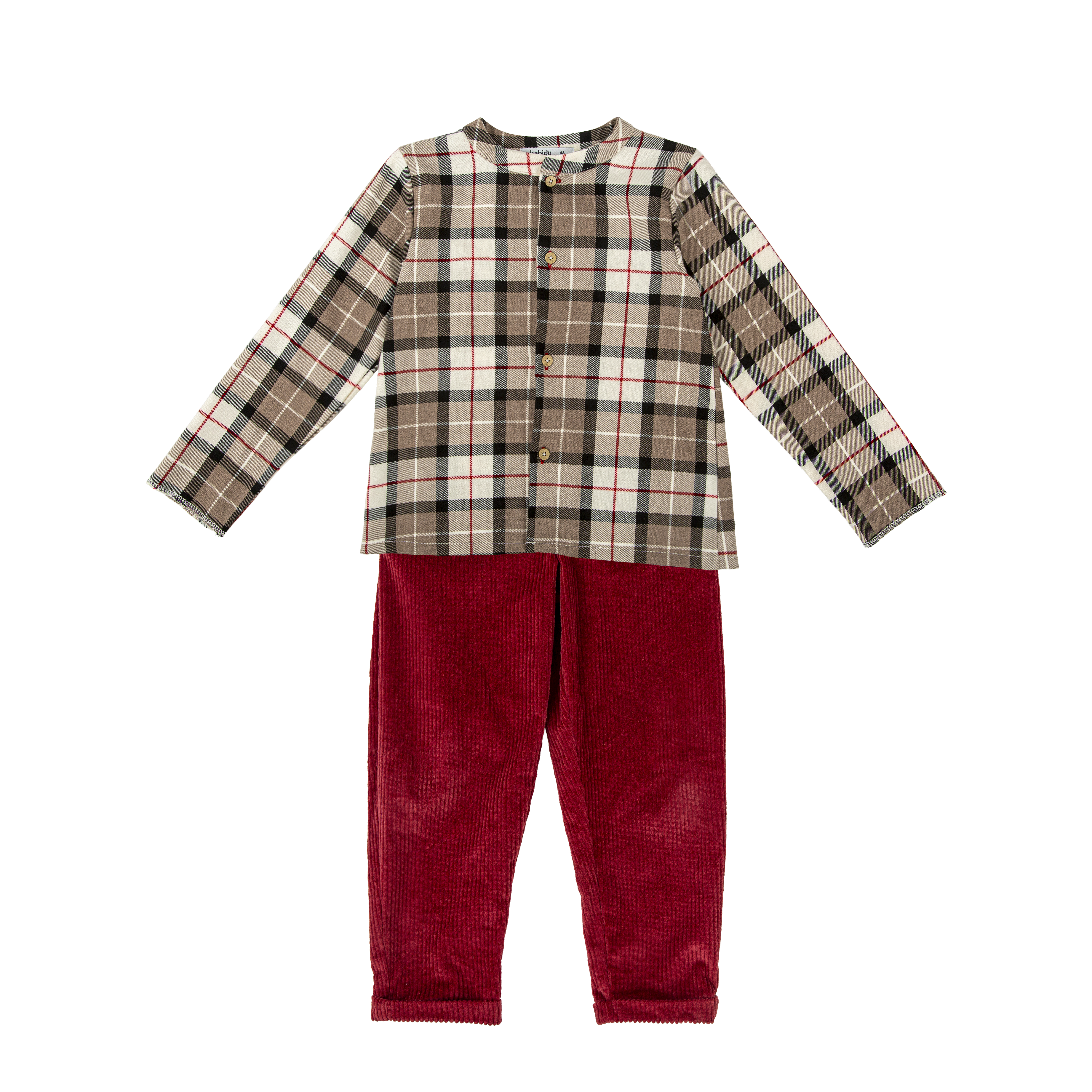 Trouser Set - Check Shirt with Corduroy Trousers