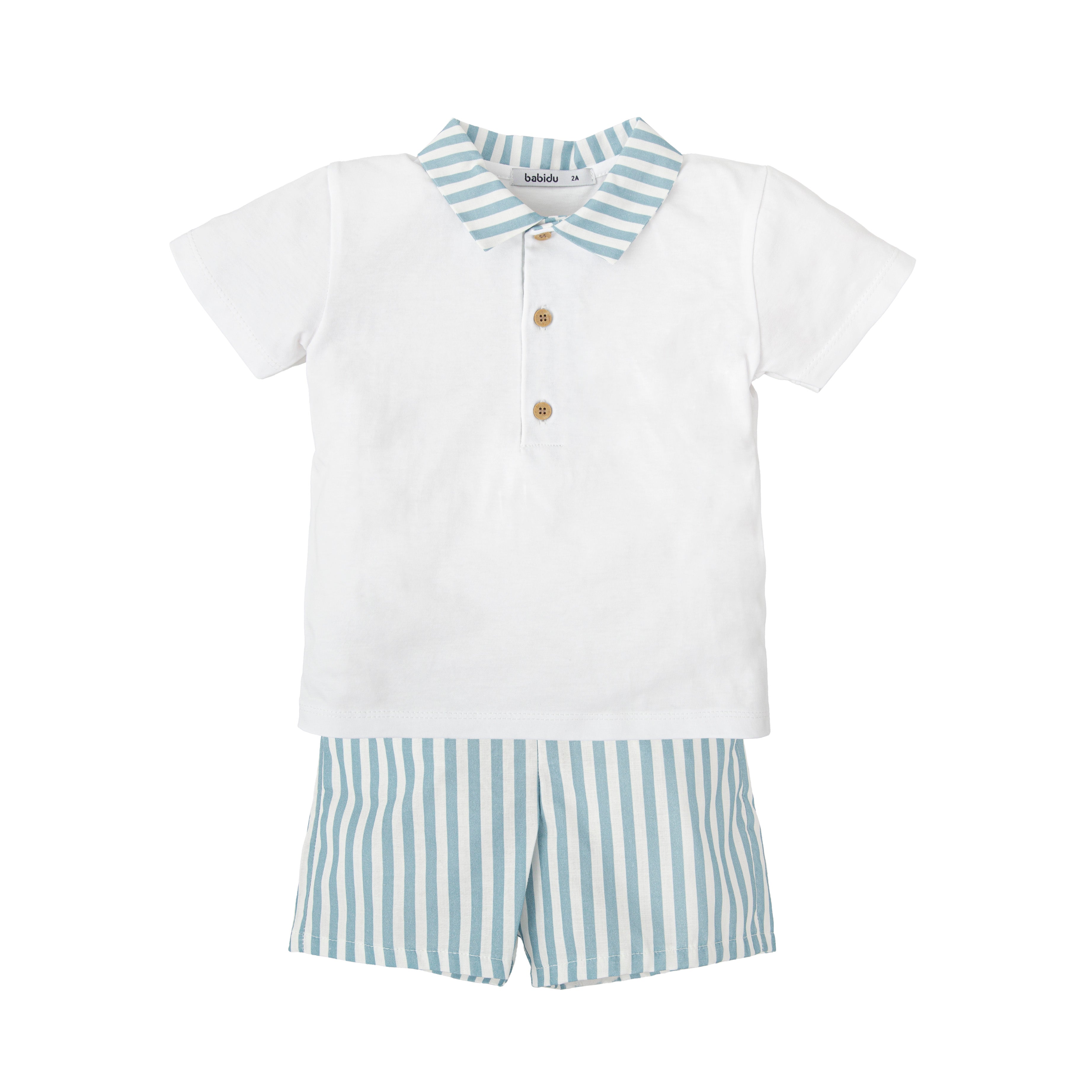 Shorts-Set – Gestreift Blau