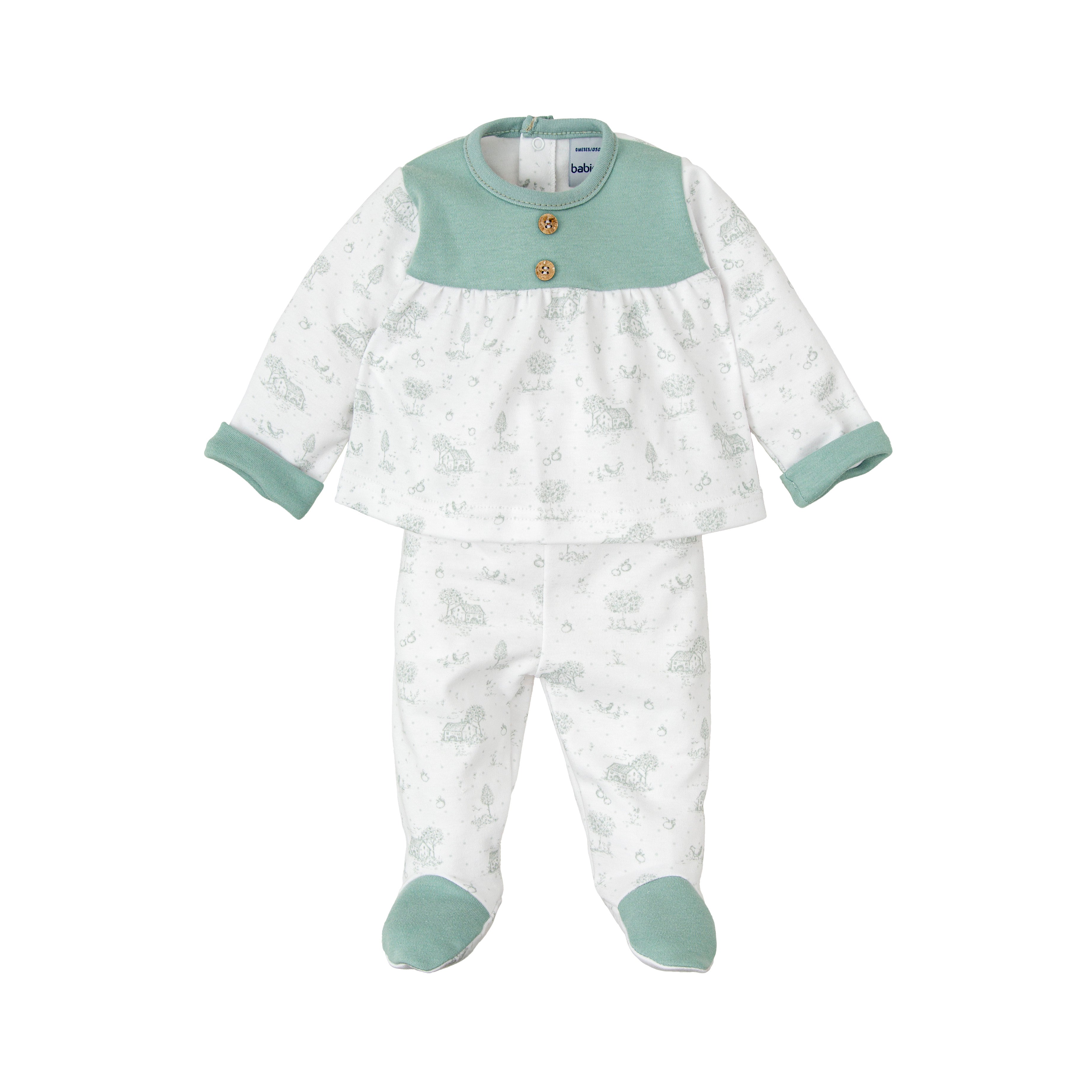 Two Piece Set - Green Farmyard Vignette