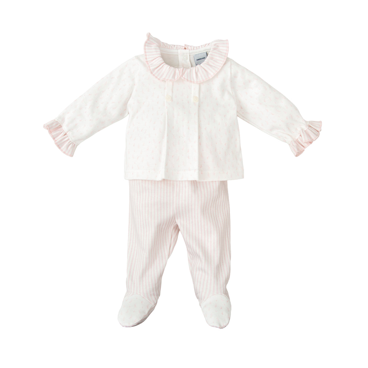 Two Piece Set - Pink Fern & Stripes