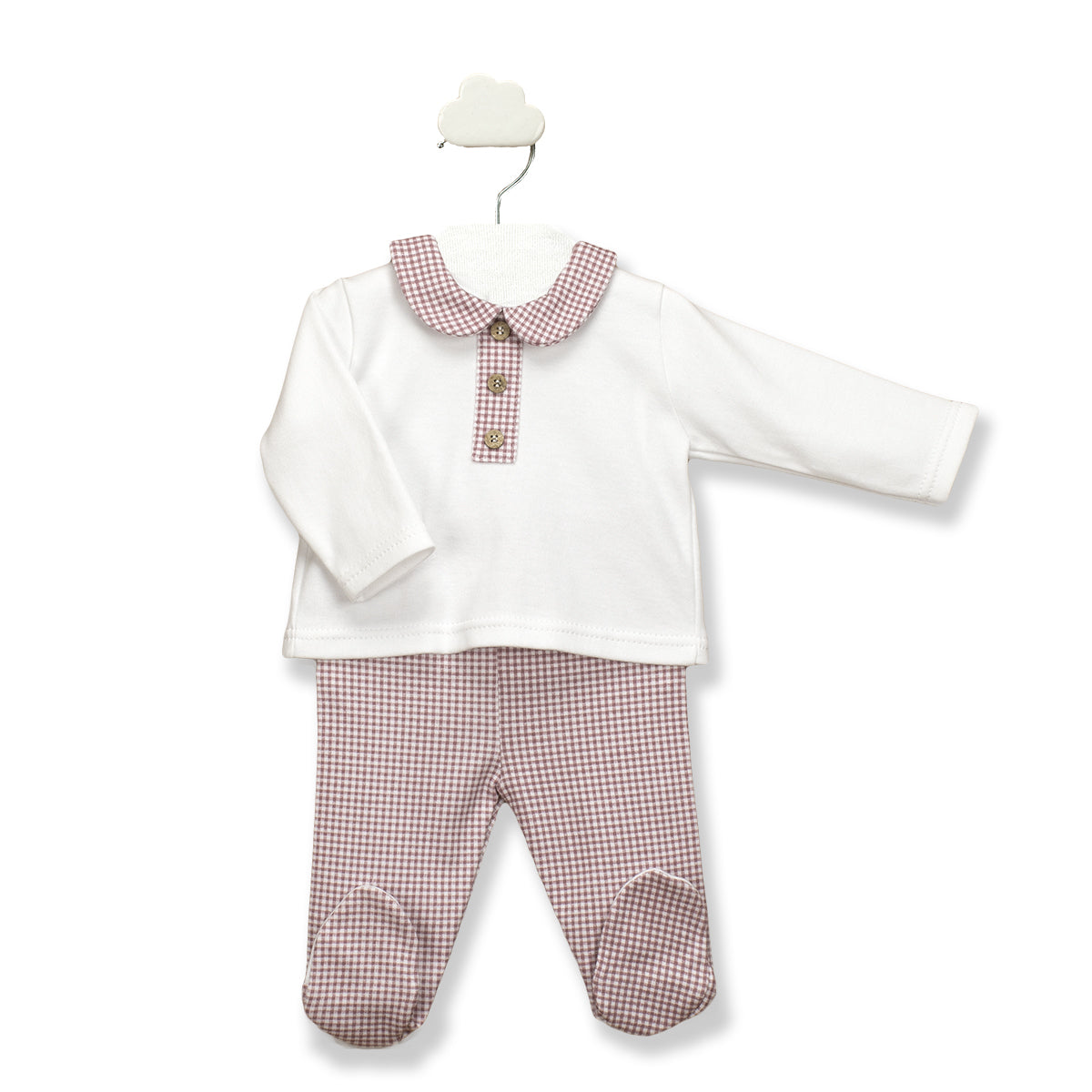 2 Pcs Babygrow+ L/S T-Shirt Smiling Maroon / 6M