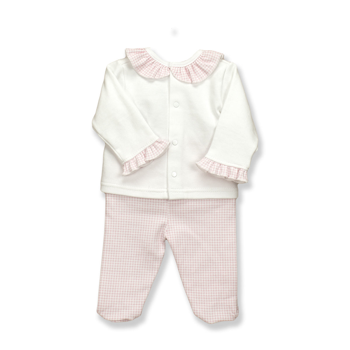 2 Pcs Babygrow+ L/S T-Shirt With Frills Smiling Pink / 3M