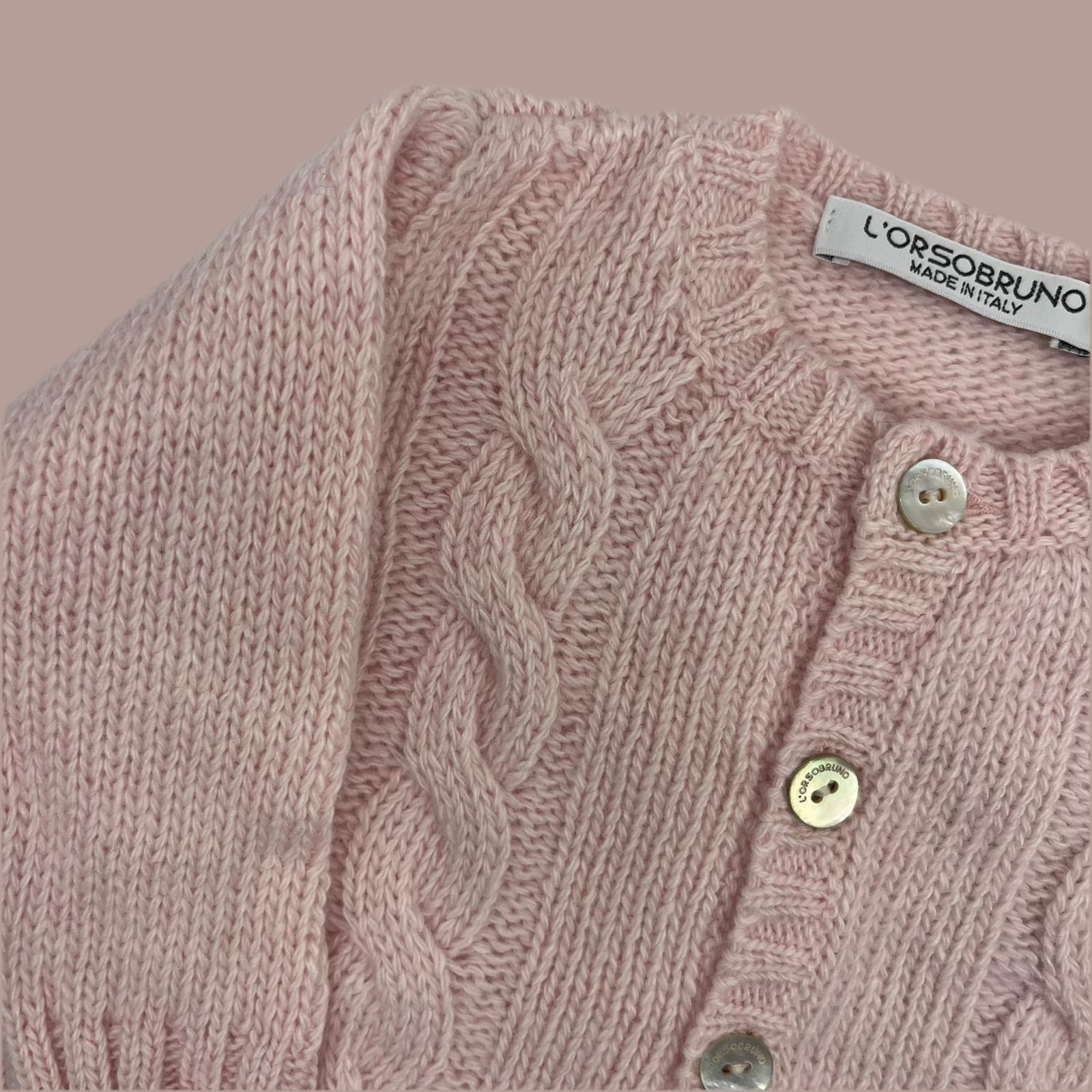 Strickjacke - Zopfmuster Zartrosa