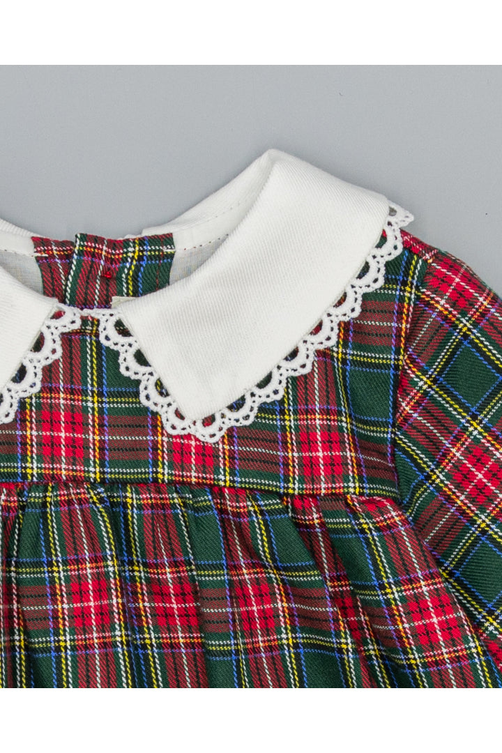 Dress- Red & Green Tartan with White Collar