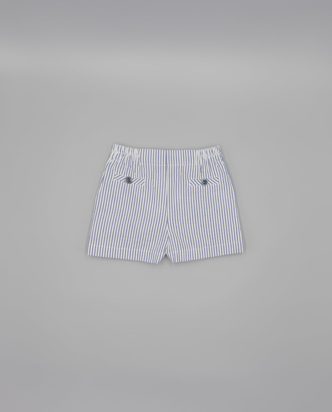 Shorts - Seersucker Dunkelblaue Streifen