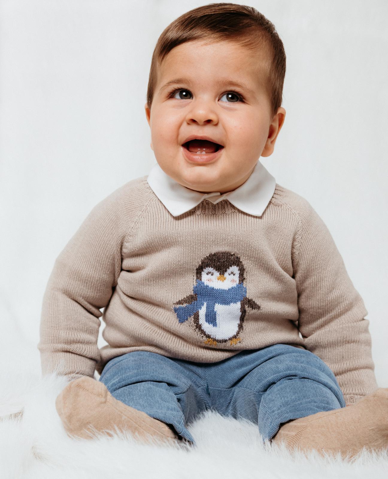 Sweater - Beige with Penguin