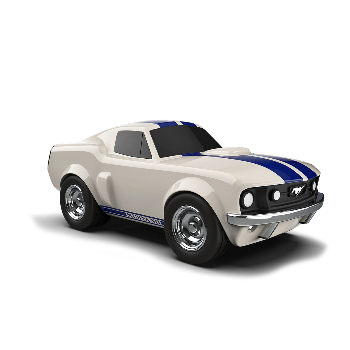 Kleines Spielzeugauto Ford Mustang Elfenbeinweiß
