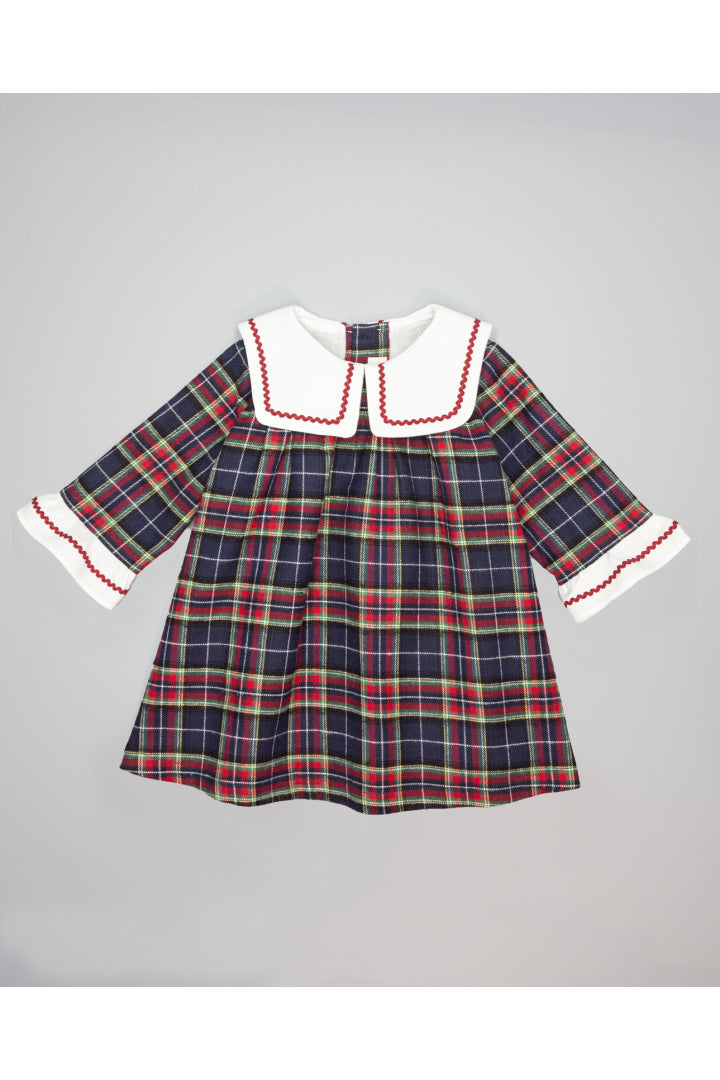 Dress - Burgandy & Navy Tartan - Over The Moon