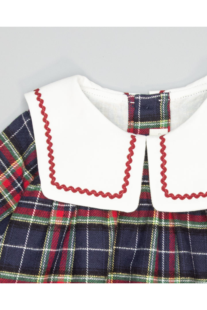 Dress - Burgandy & Navy Tartan - Over The Moon