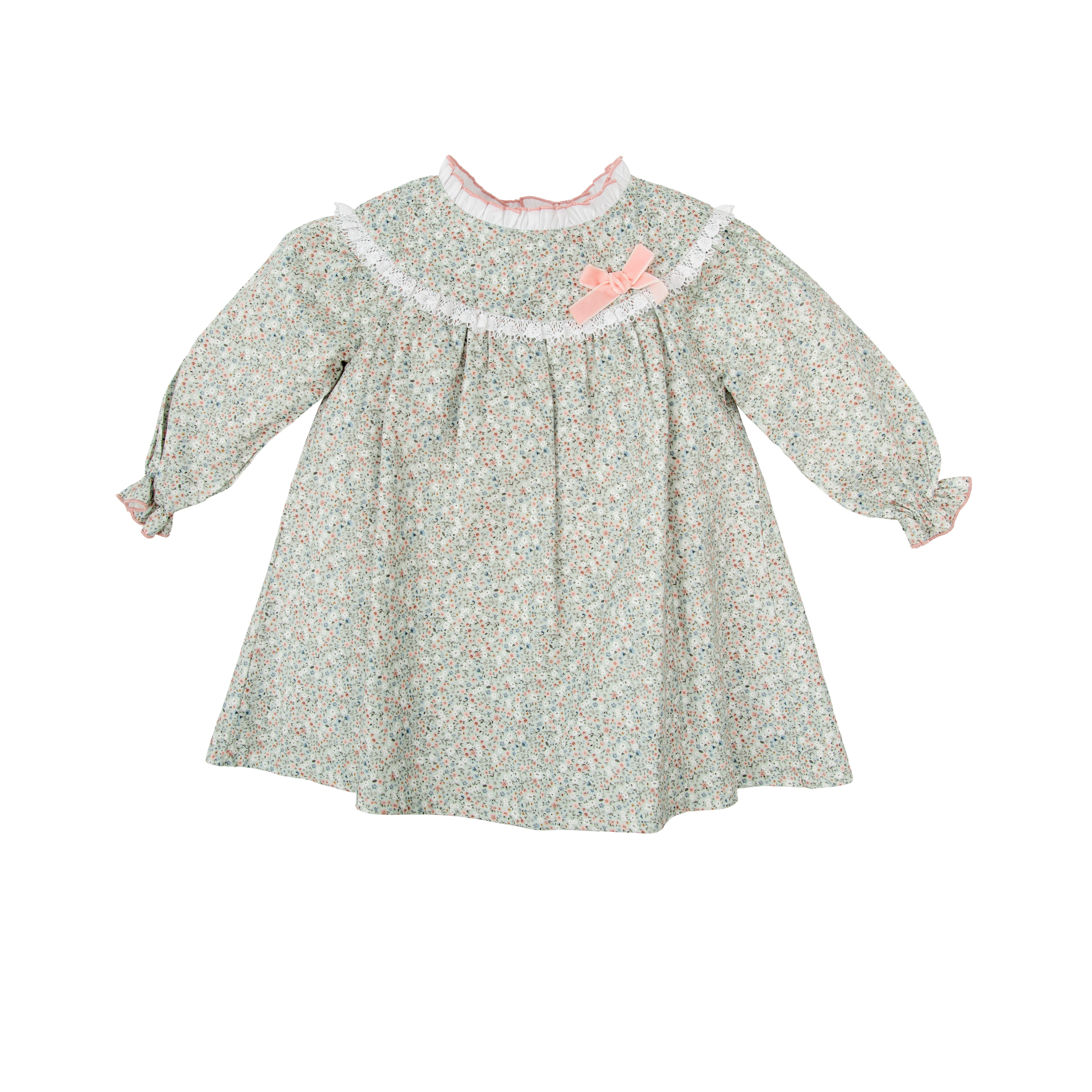 Kleid – Grün mit Blumenmuster