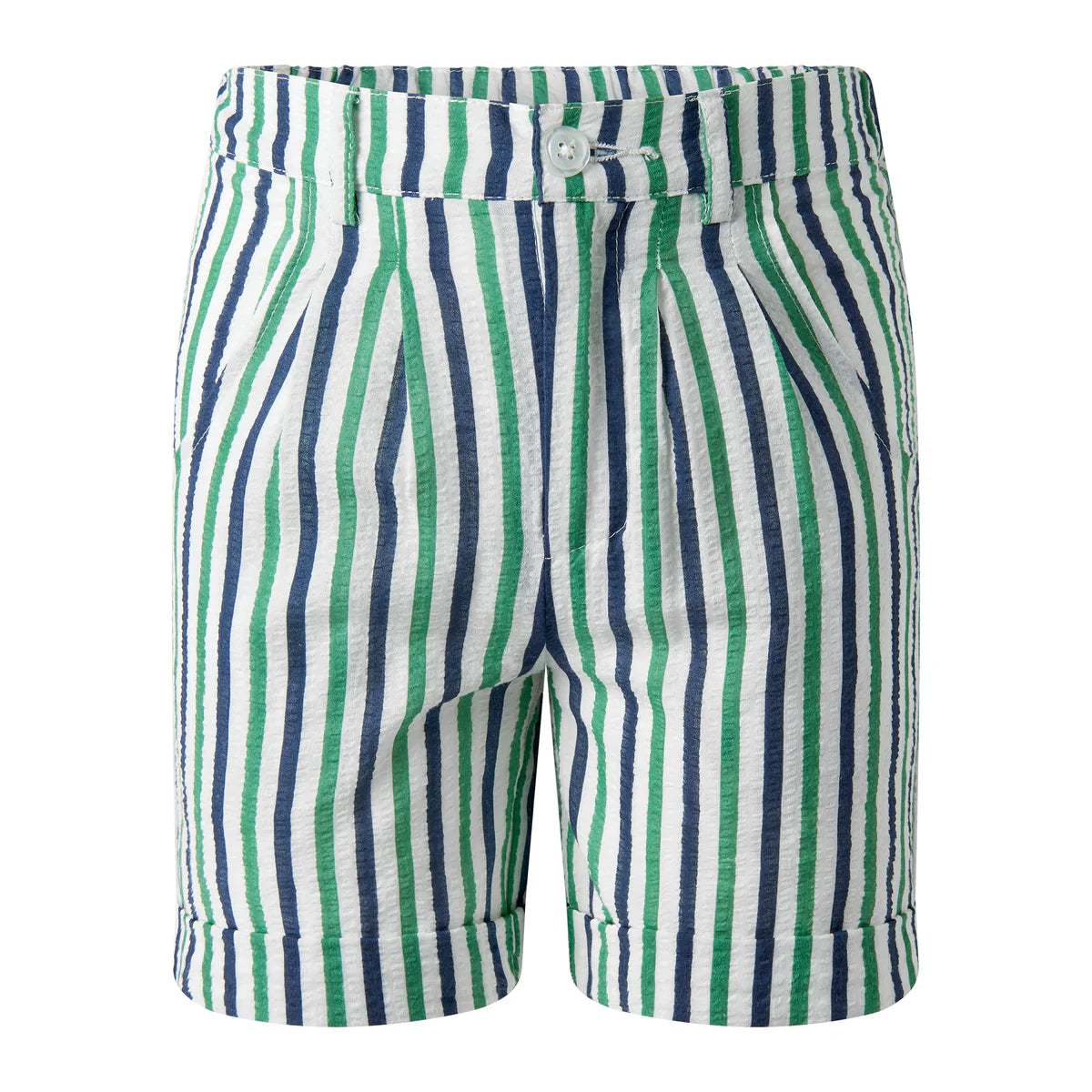Shorts – grün & marineblau gestreift