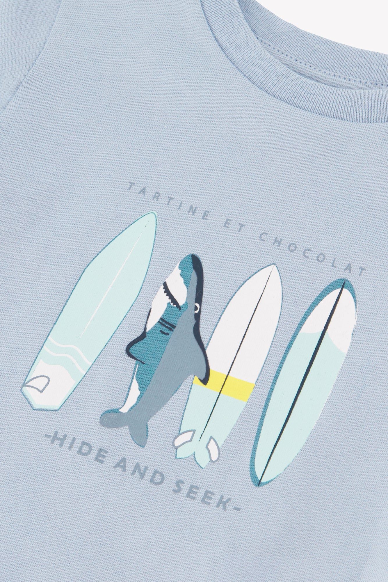 T-Shirt - Blue Illustration Surf Blue / 6M