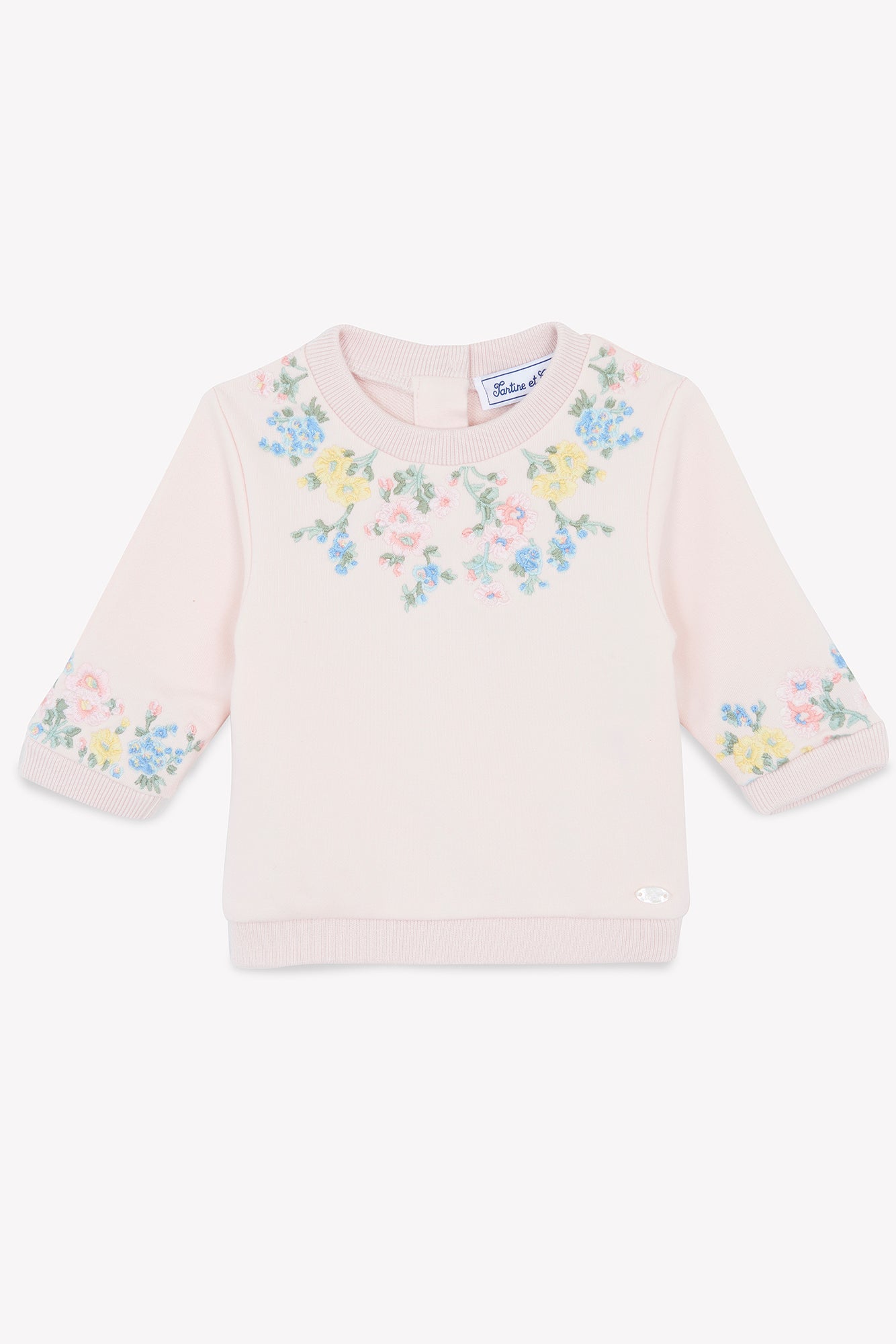 Sweatshirt - Pale Pink Embroidery Flowery Pale Pink / 12M