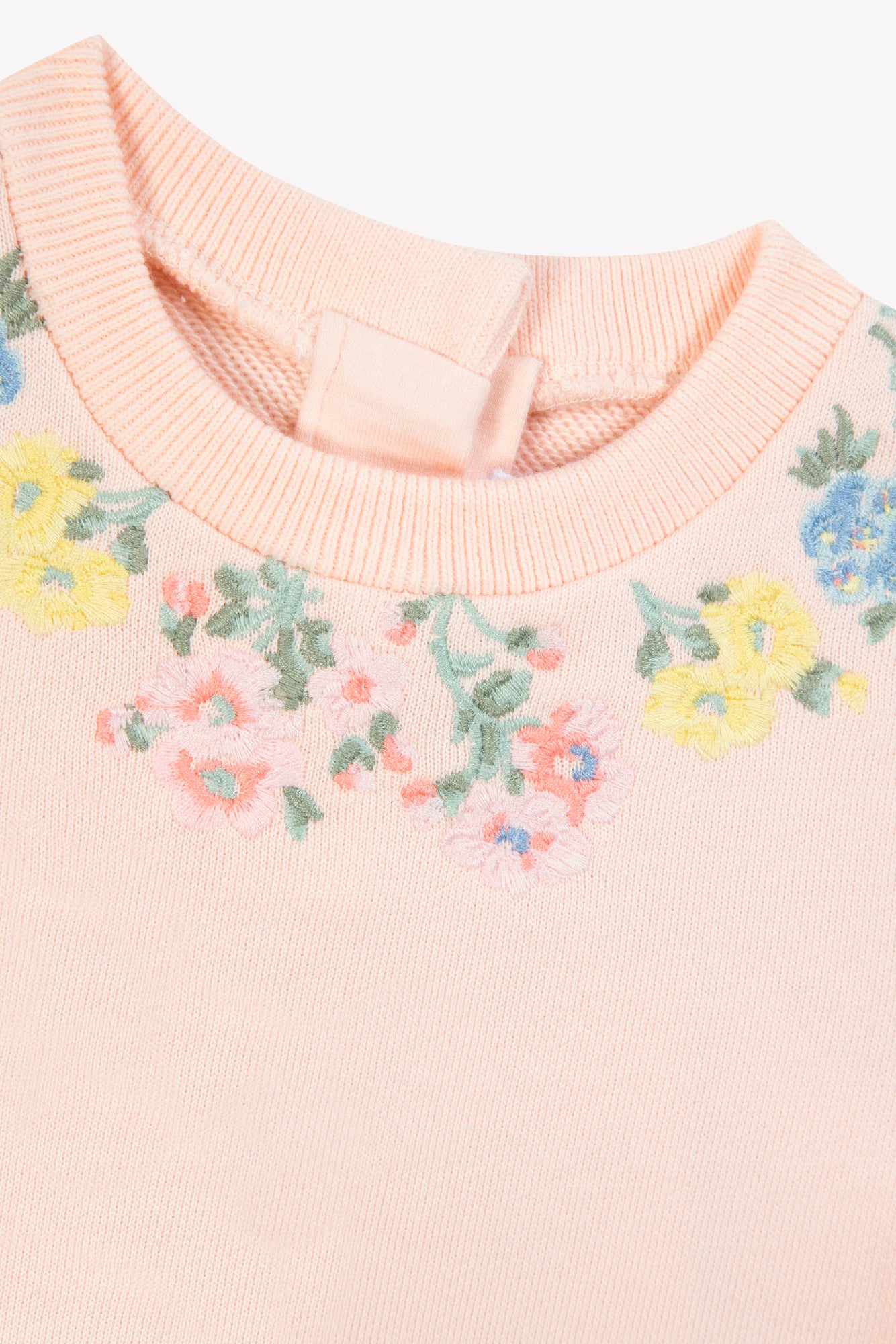 Sweatshirt - Pale Pink Embroidery Flowery Pale Pink / 12M