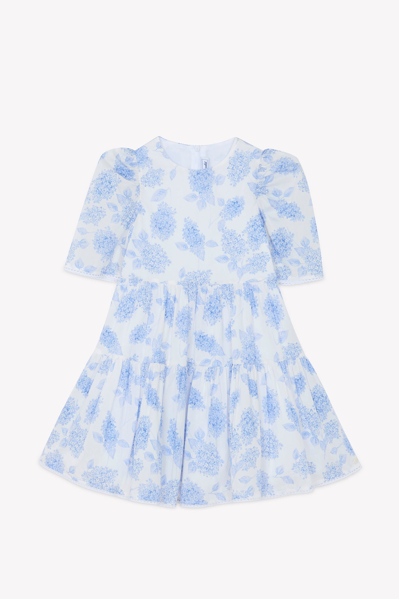 Dress - Blue Print Flowery Washed Blue / 4Y