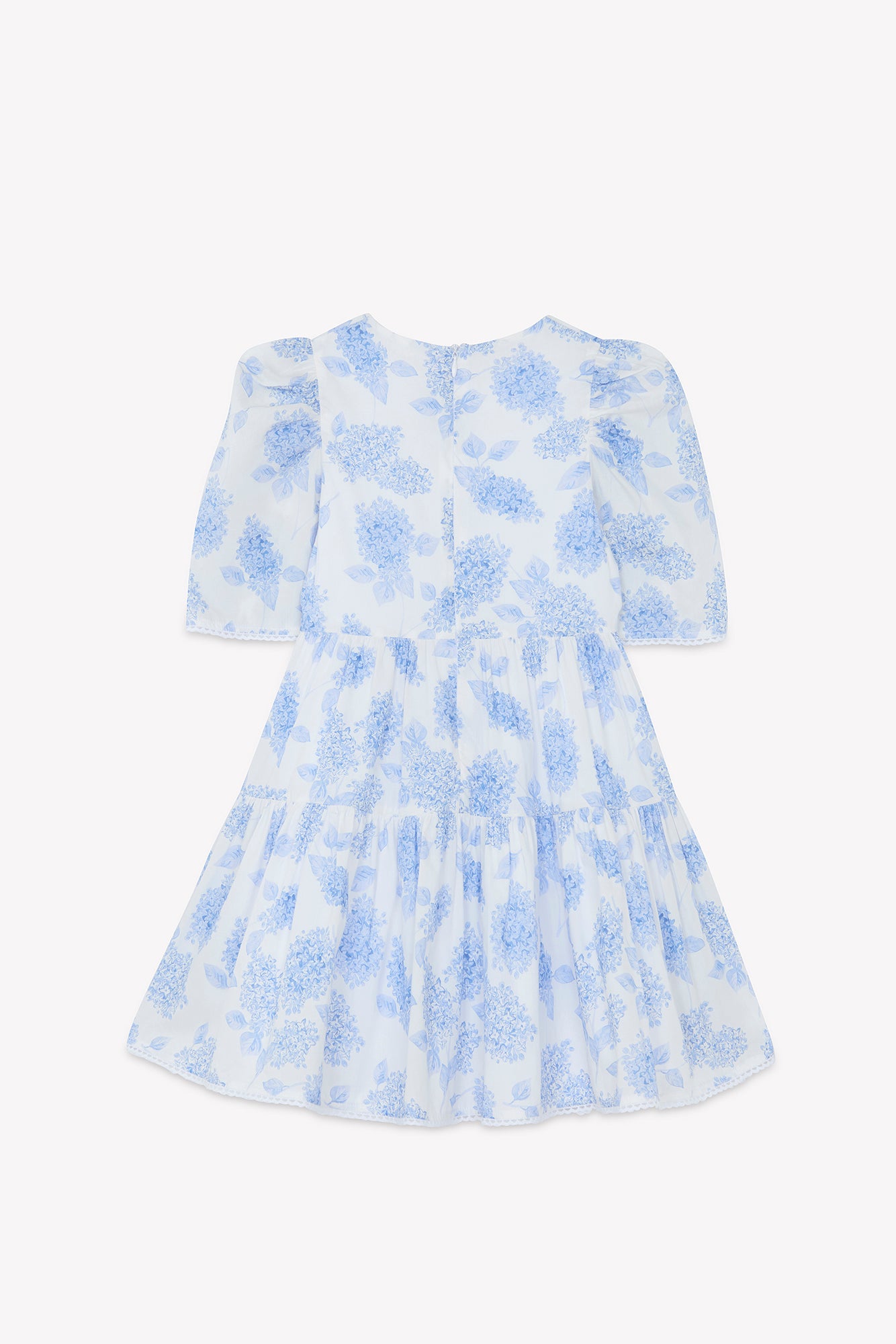 Dress - Blue Print Flowery Washed Blue / 4Y