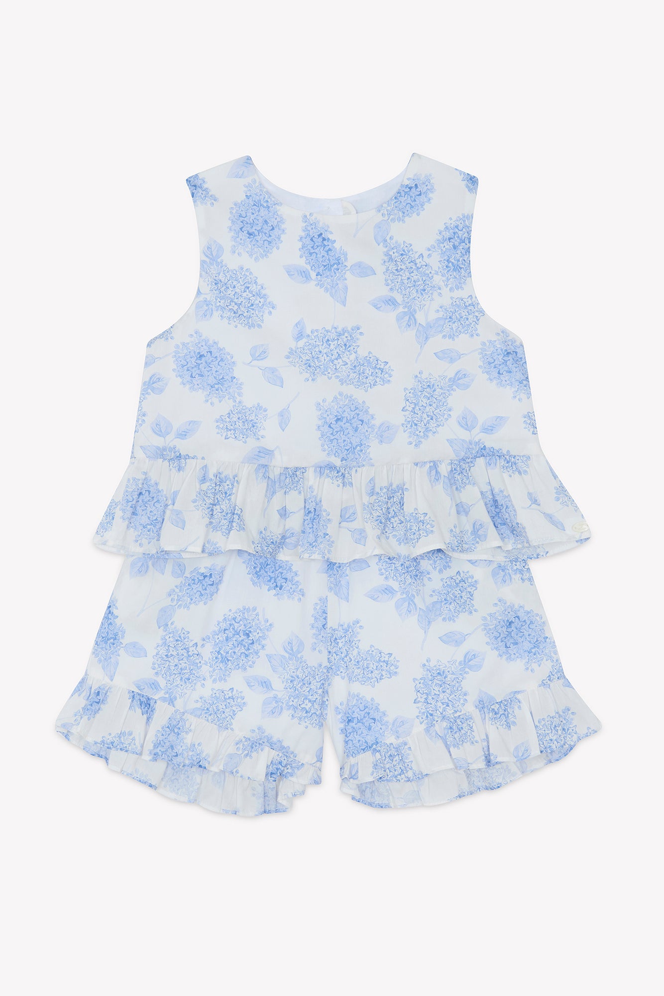 Outfit Short - Blue Washed Print Flowery Washed Blue / 4Y