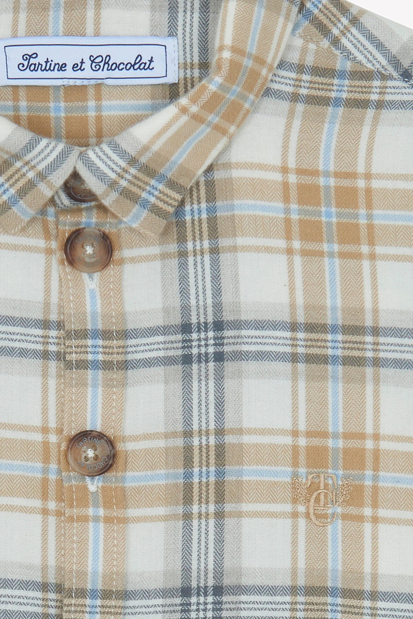 Shirt - Ecru/Beige Check shirt
