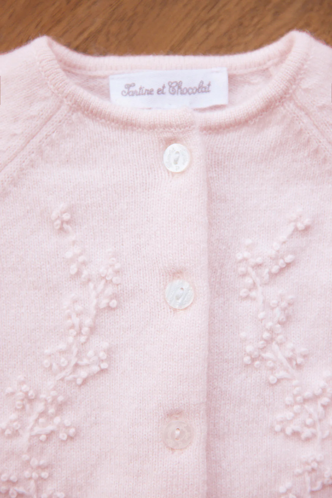 Cardigan - Pale Rose Knit Floral