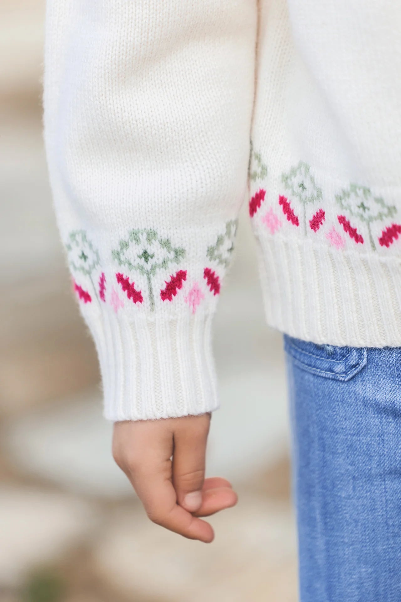 Jumper - Nacre Jacquard Pink