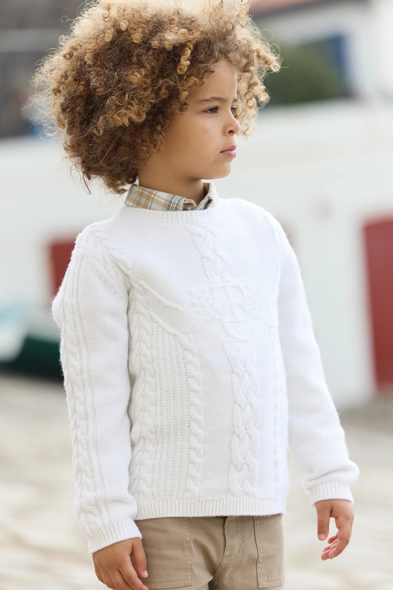 Jumper - Wool/Cashmere Cable Ecru