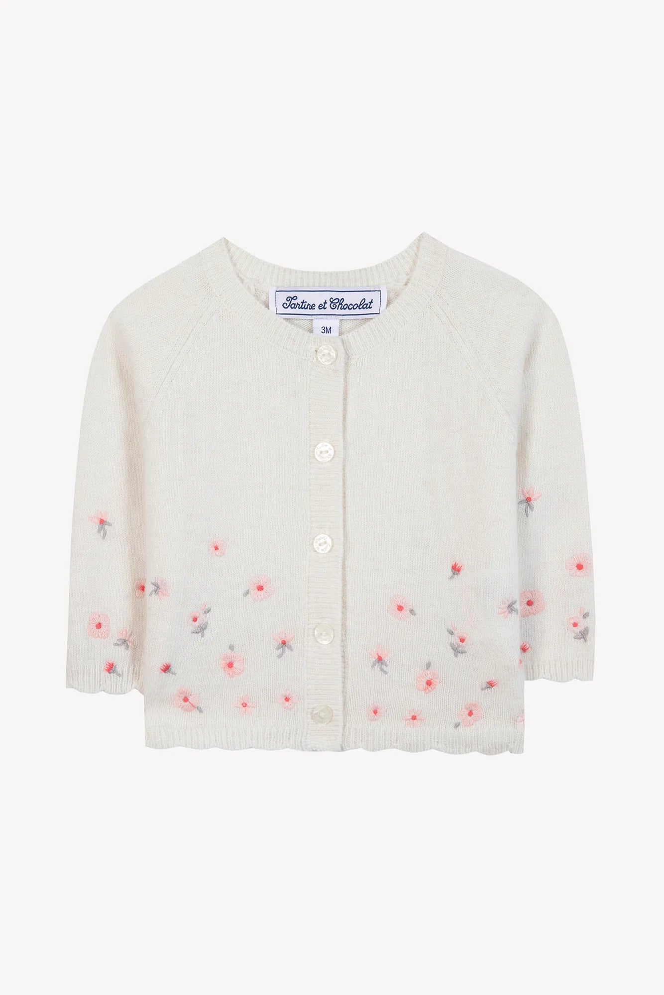 Cardigan - Ecru Scattered Embroidery