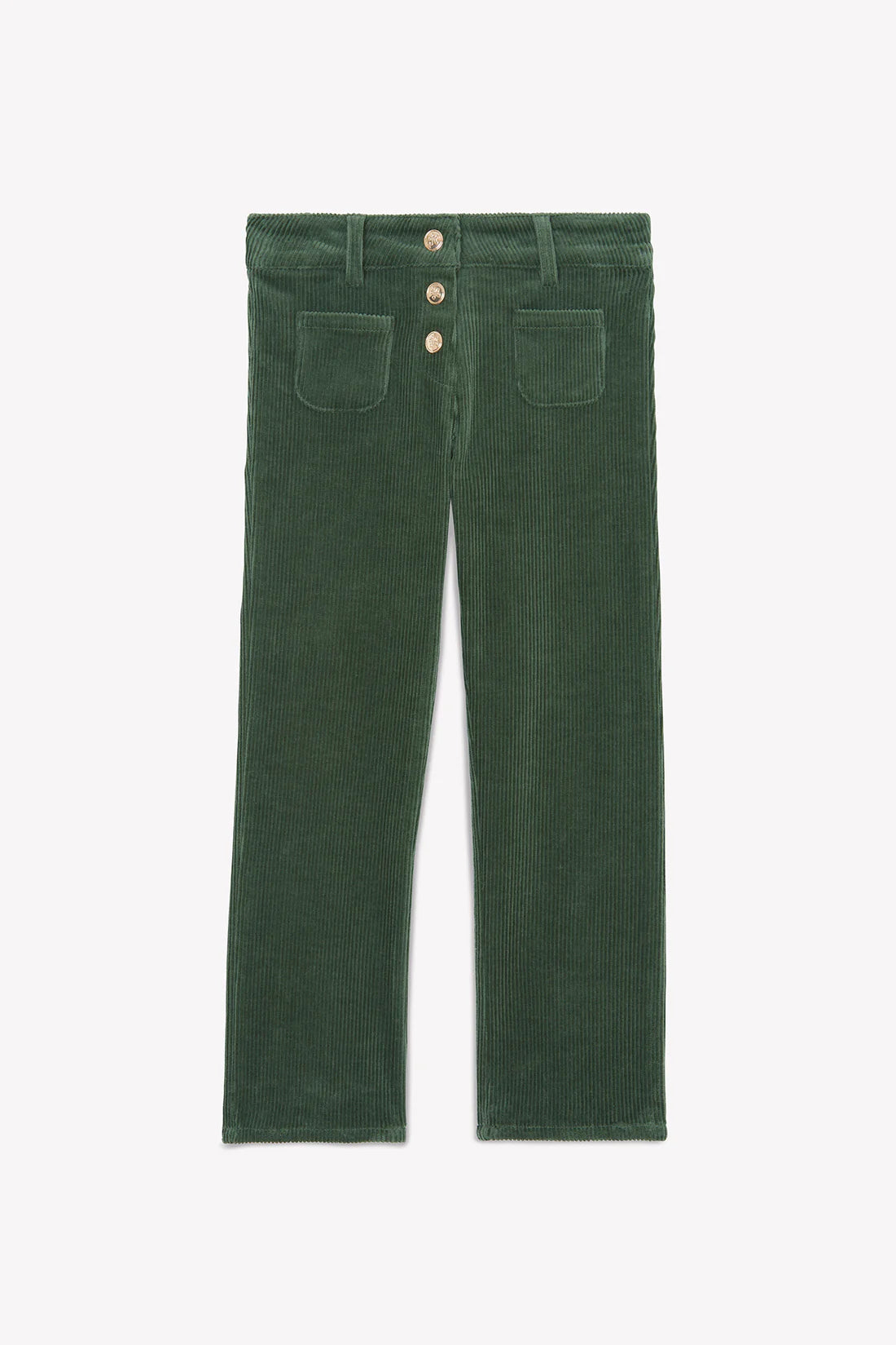 Trousers - Green Cotton Corduroy