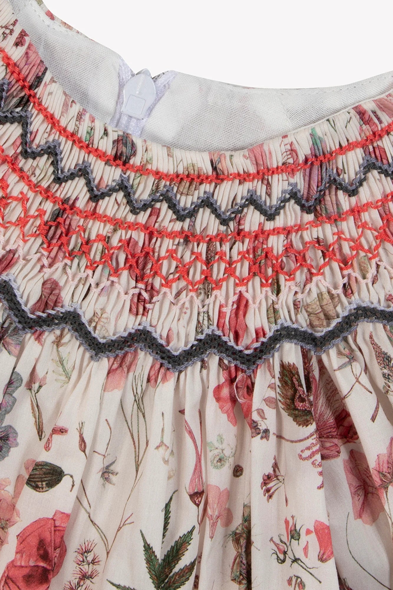 Dress - Red Floral Smocked Liberty