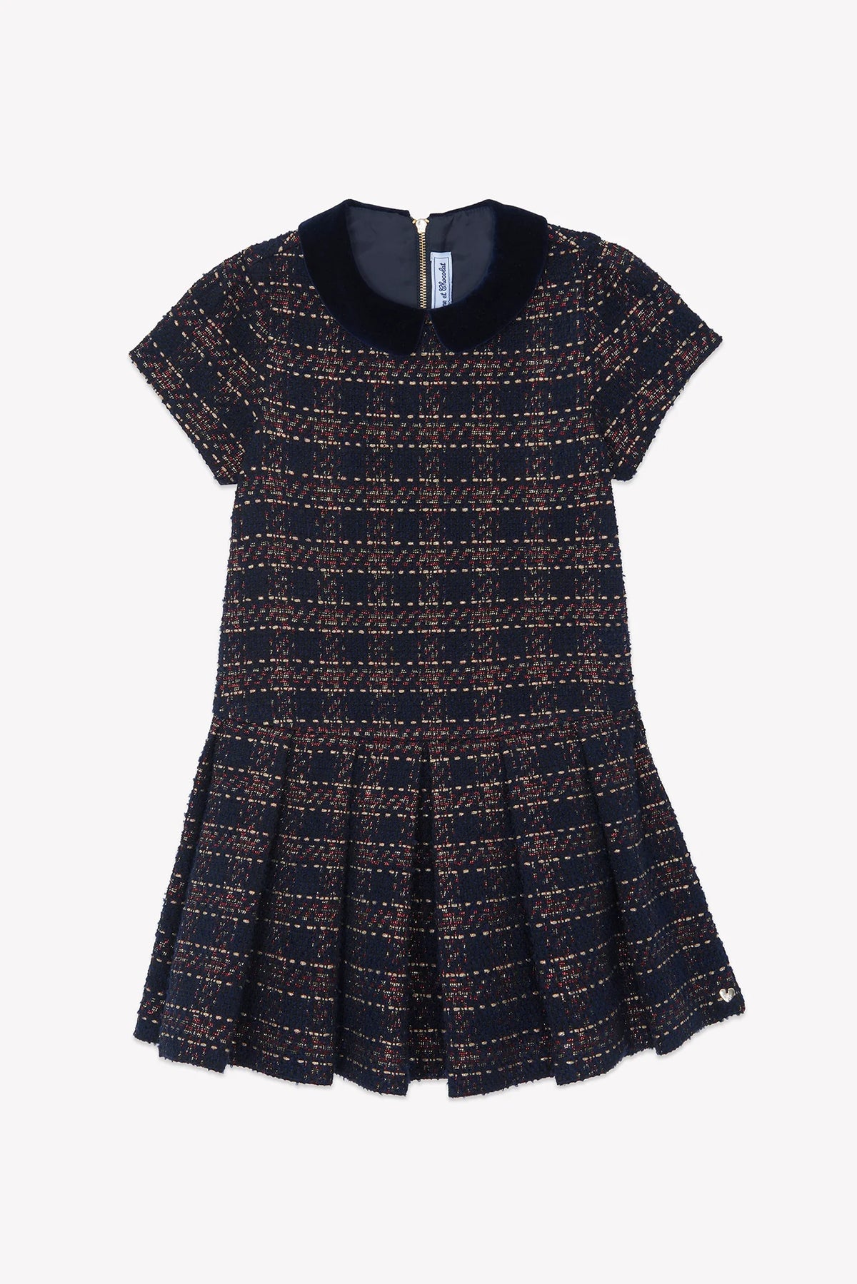 Dress - Ruby Navy, Gold, Red - Over The Moon
