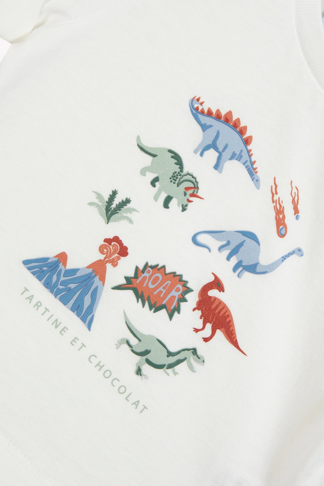 T-Shirt – Ecru-Dinosaurier-Illustration