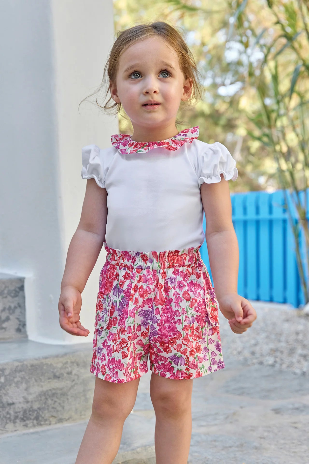 Shorts - Rosafarbener Liberty-Stoff