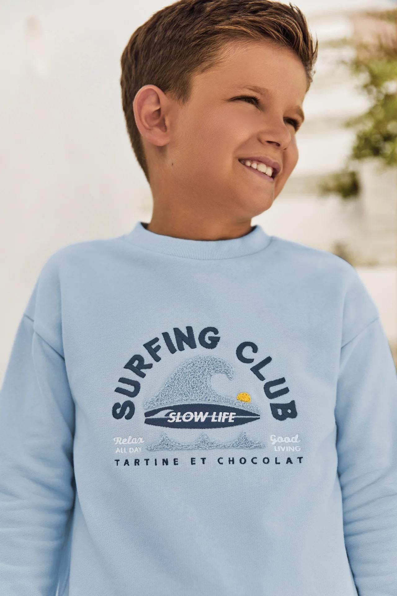 Sweatshirt – Wolkenblau Baumwolle Surfing Club