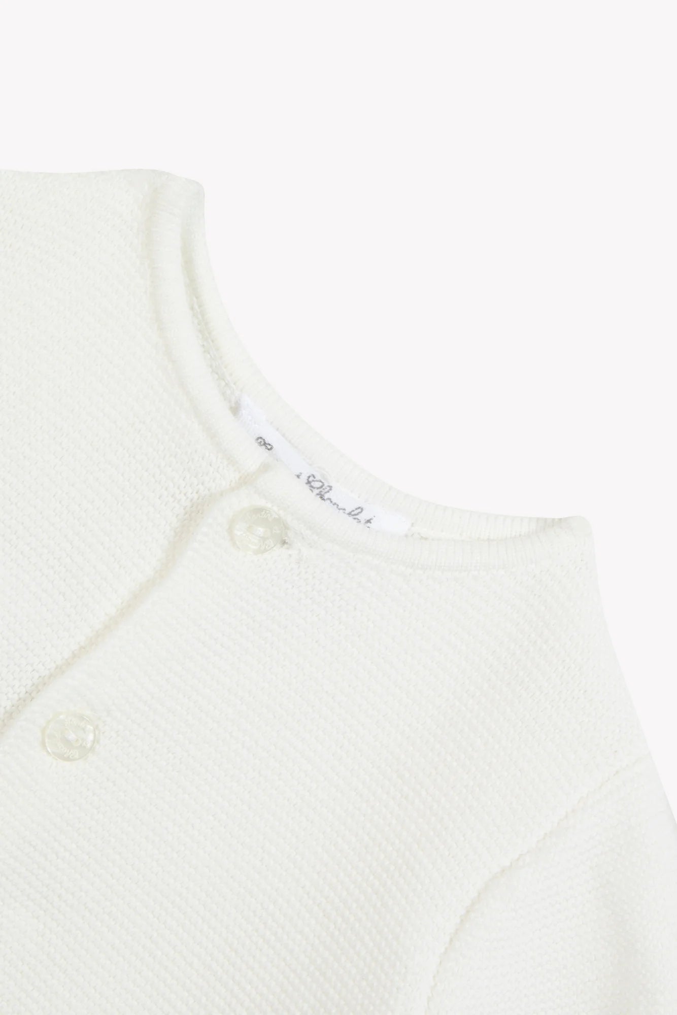 Cardigan – Ecrufarbene Baumwolle mit Paspelierung