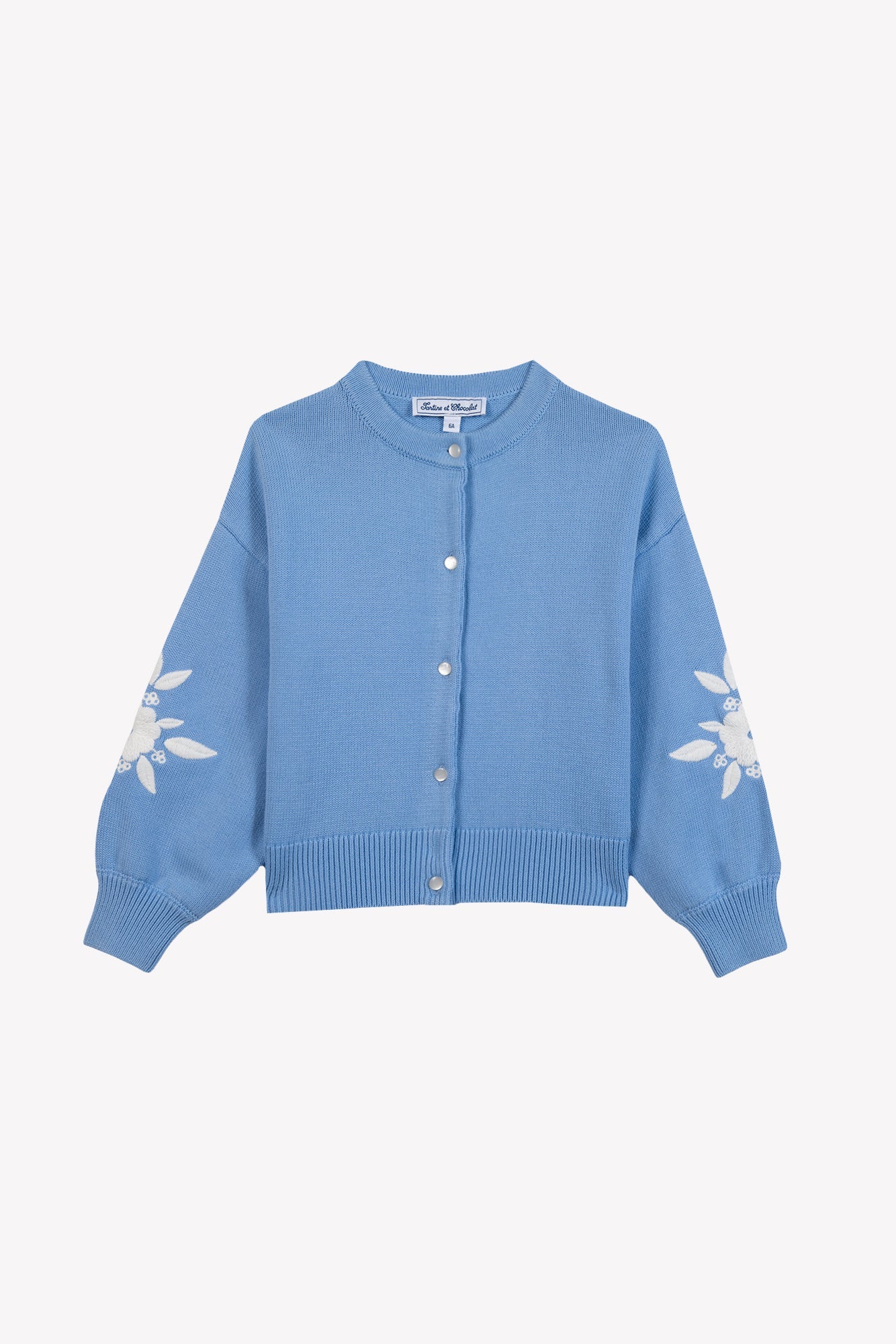 Cardigan - Azure Floral Embroidery