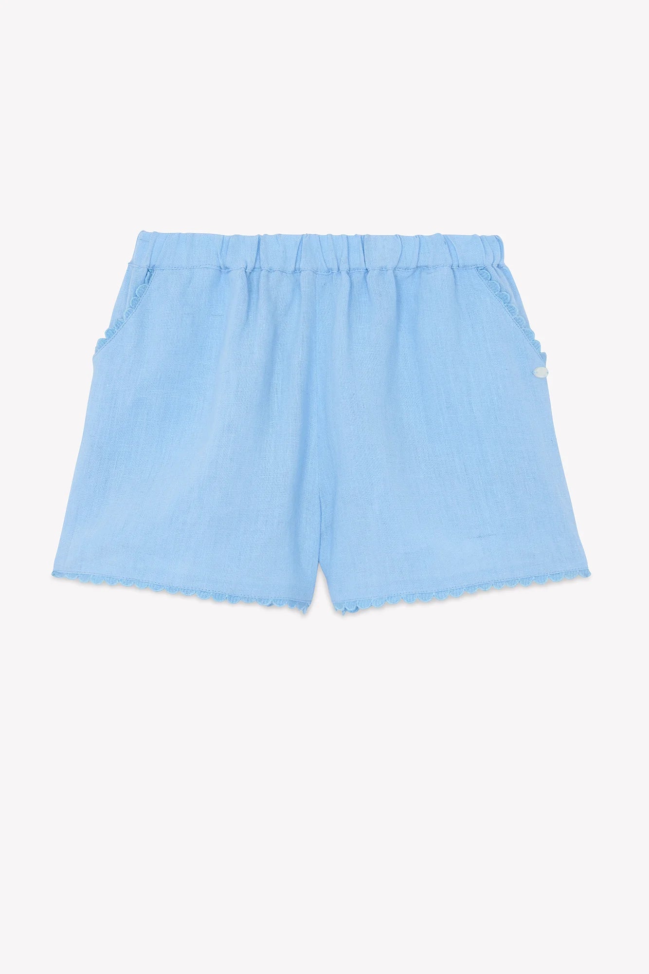Shorts - Azurblaues Leinen