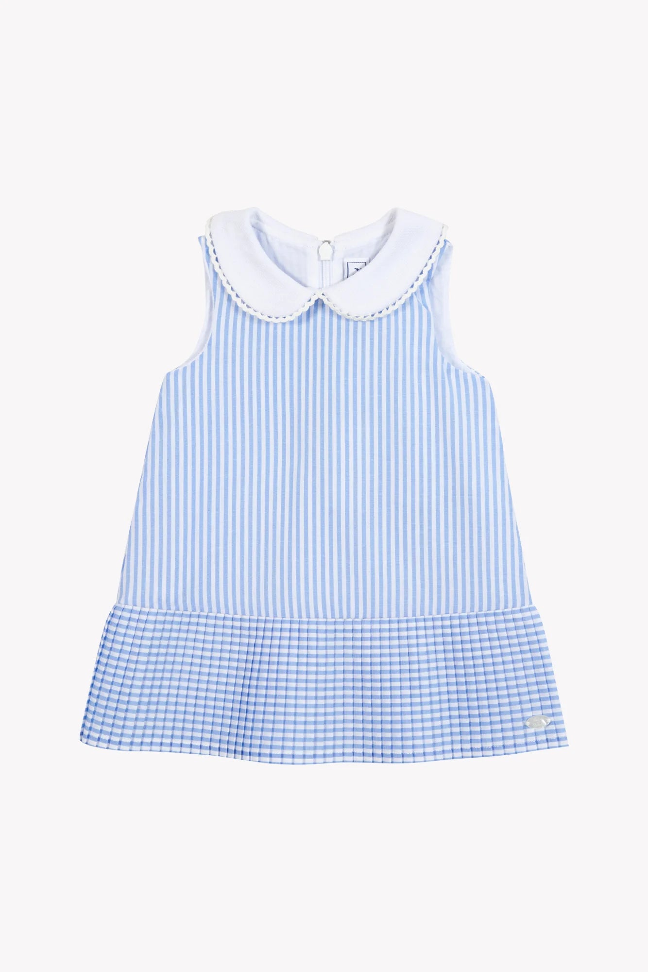 Dress - Cornflower Blue Stripes With Peter Pan Collar