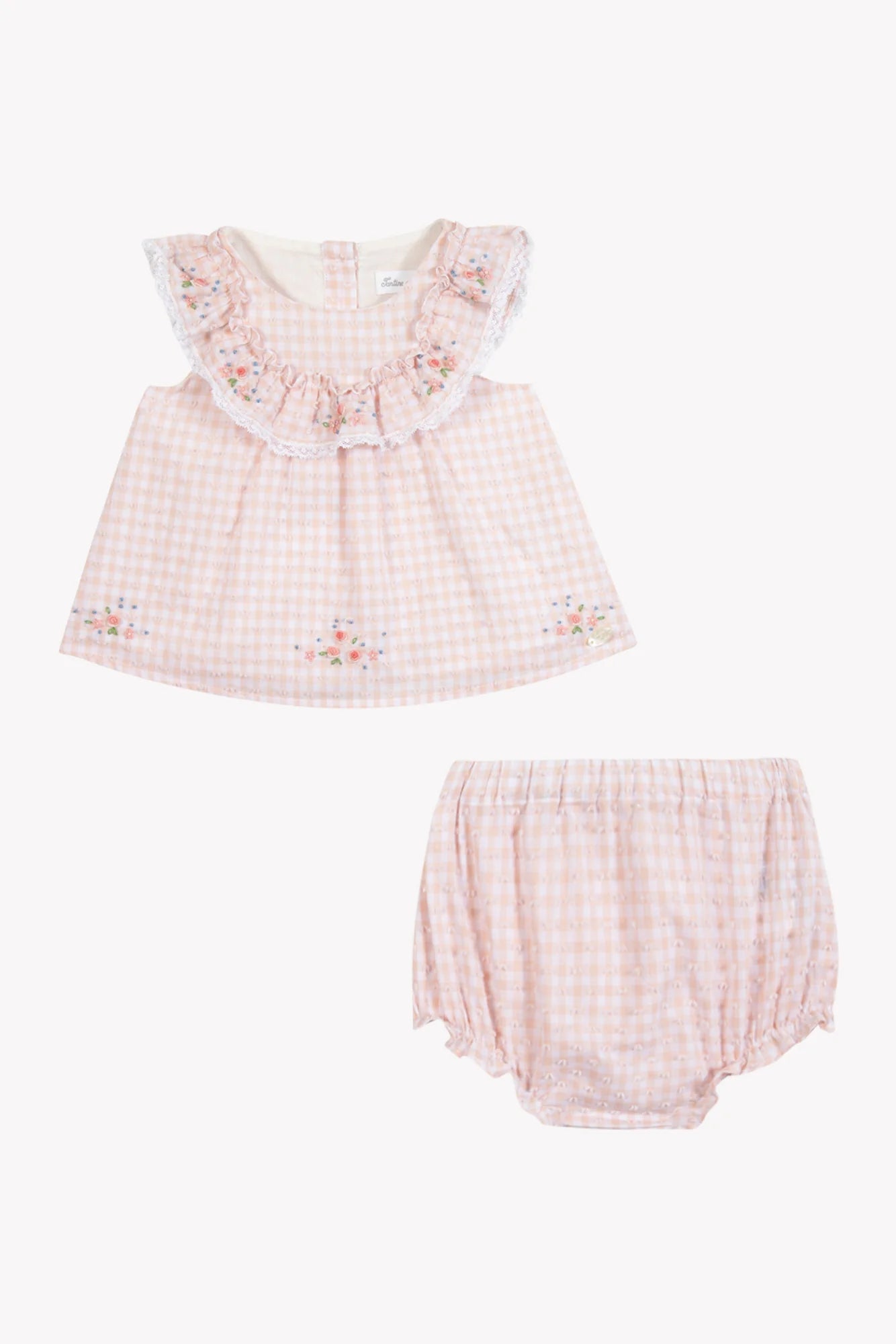 Short Set - Pink Cotton Gingham Pattern