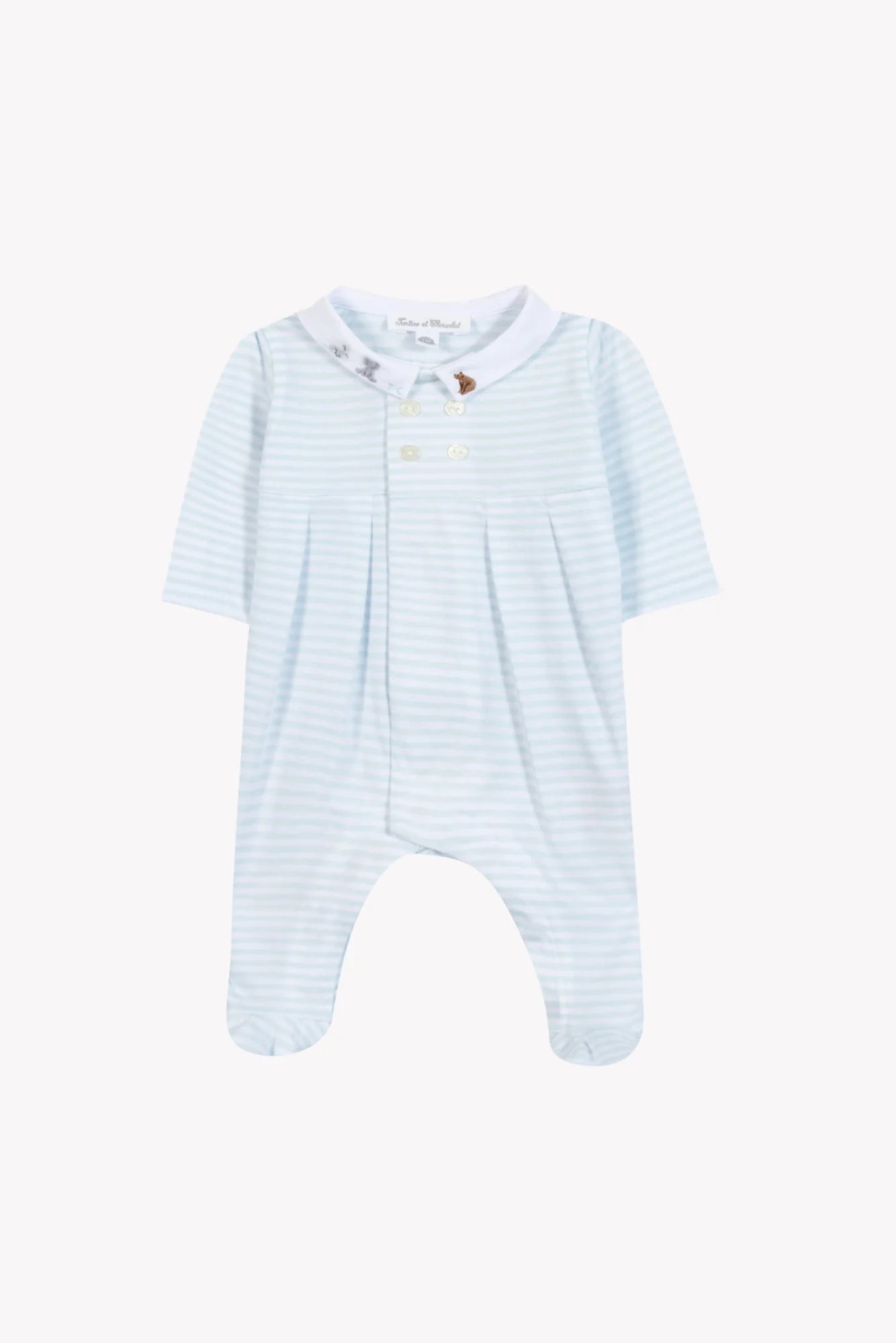 Baby-Schlafanzug – Himmelblaue Streifen