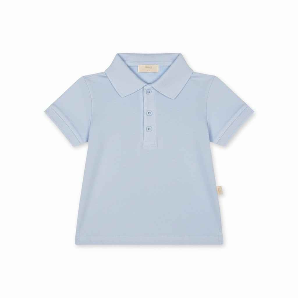 T-Shirt – Pikee-Interlock-Polo Blau