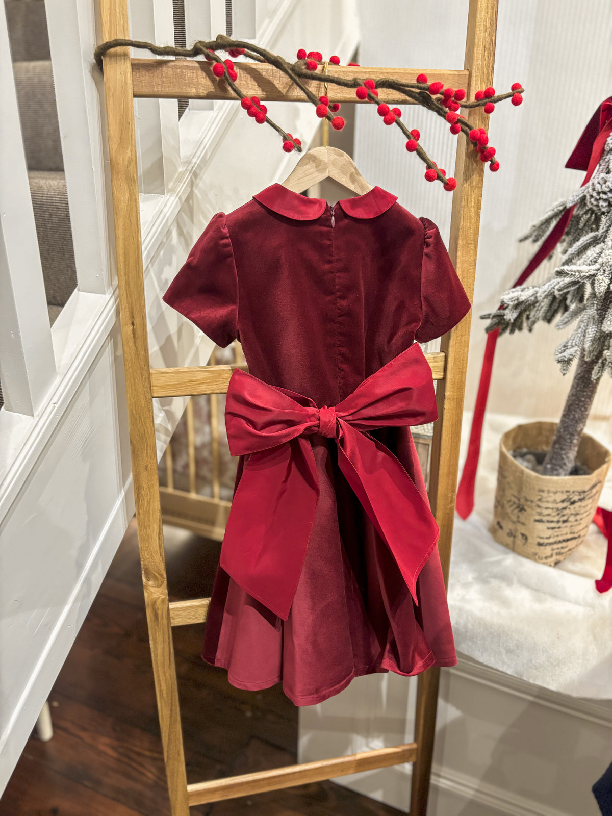 Dress - Valentina Velvet Black Cherry - Over The Moon